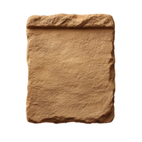 Ancient clay tablet for cuneiform writing - blank rectangular stone surface for historical display or educational use png