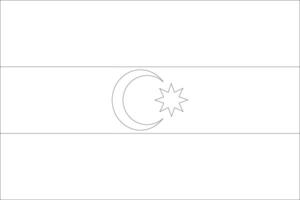 Azerbaijan flag outline with black and white color. vector