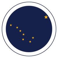Alaska flag in circle shape. Flag of Alaska state in circle shape vector