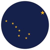 Alaska flag in circle shape. vector