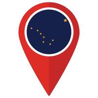 Alaska flag in pin. Flag of Alaska state in red pinpoint. vector