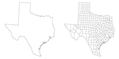 Texas state map in set white color. Map of the U.S. state of Texas with city map in set white color. vector