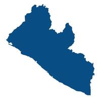 Liberia map. Map of Liberia in blue color vector