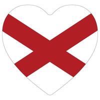 Alabama flag in heart shape. Flag of Alabama state in heart shape vector