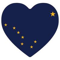 Alaska flag. Flag of Alaska state in heart shape vector