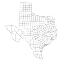 Texas with city map. Map of the U.S. state of Texas in white color. vector