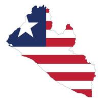 Liberia map with country flag. Map of Liberia with flag vector