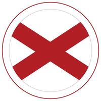Alabama flag in circle shape. Flag of Alabama state in circle shape vector