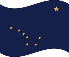 Alaska flag in waving. Flag of Alaska state. vector