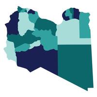Map of Libya district region administrator in multicolor vector