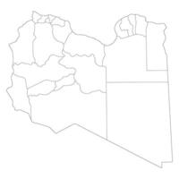 Libya map in district region administrator. Map of Libya district region administrator in white color vector