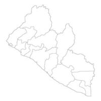 Liberia map in region administrator. Map of Liberia region administrator in white color vector