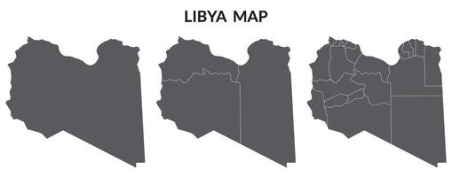 Libya map in set. Map of Libya in set with grey color vector