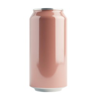 3D Render of a Glossy Light Pink Aluminum Beverage Can Isolated on Black Background with Transparent Background png