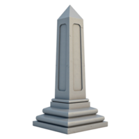 3D Render of a Grey Stone Obelisk Monument on Black Background File png