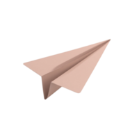 3D Render of a Light Pink Paper Airplane Icon Symbolizing Communication and Sending Messages png