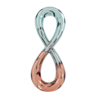 3d rendido abstrato infinidade símbolo com metálico e vítreo elementos transparente fundo png