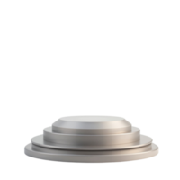 3D Rendered Silver Multi-Tiered Product Display Podium Isolated on Black Background File png
