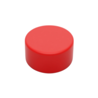 3D Rendered Simple Red Cylinder or Button Shape Isolated on Transparent Background png