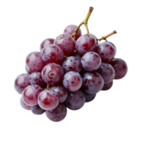 A vibrant cluster of fresh red grapes isolated on a black background, offered as a transparent file. png