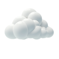 Abstract 3D rendered white cloud graphic element with a glossy balloon-like appearance isolated on a transparent background. png