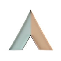 abstrato geométrico forma seta ou carta uma com Dividido cores 3d transparente png