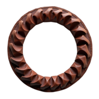 Abstract Circular Patterned Frame Element with Repeating Ridges Brown Transparent Background png
