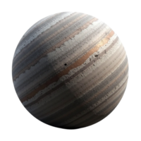 Abstract metallic layered sphere or planetoid isolated on transparent background file png
