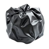 Abstract Shiny Dark Metallic Crumpled Bag Object Reflective Luxury Texture 3D Render Transparent File Isolated png