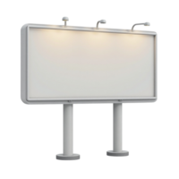 Blank Illuminated Billboard for Advertising Mockup isolated on Transparent Background 3D Render png