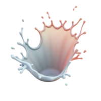 Captivating fluid pastel gradient splash design element 3D render transparent png