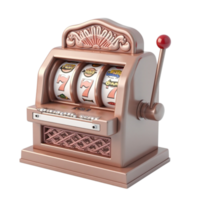 Classic Triple Seven Slot Machine Game of Chance and Winning 3D Rendering png