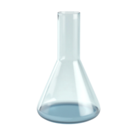 Clear Glass Erlenmeyer Flask with Blue Liquid Isolated on Transparent Background Image png