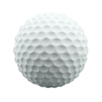 Close-up view of a single white golf ball against a transparent background graphic element png