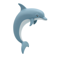 Cute cartoon dolphin jumping illustration with transparent background file for design png