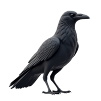 Dark Avian Profile, A Modern Render of a Black Crow on Transparent Background Asset png