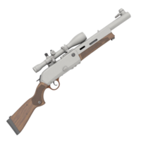 Detailed 3D Render of a Modern Rifle with Scope on Transparent Background. This is a file with a transparent background png