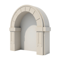 Detailed 3D Render of a Simple White Architectural Arch with Transparent Background Graphic Asset png