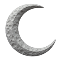 Detailed High Quality Textured Crescent Moon 3D Rendered Isolated Object png