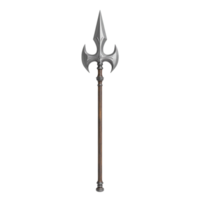 Detailed Illustration of a Fantasy Medieval Halberd on Transparent Background png