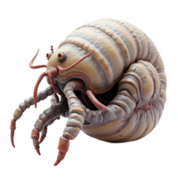 Detailed 3D Rendering of a Bizarre Alien Insectoid Creature with Segmented Body and Multiple Legs Isolated on Black Background Transparent png