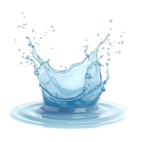 Dynamic Water Splash with Droplets and Ripples Against a Transparent Background png
