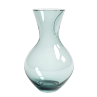 Elegant clear glass vase 3D render isolated object transparent background file png
