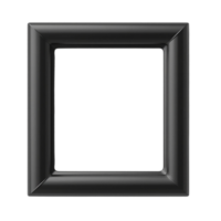 Glossy Black Square Picture Frame Isolated on Transparent Background File Mockup png