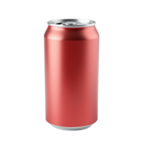 Isolated Empty Red Aluminum Soda Drink Can with Transparent Background png