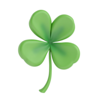 Isolated 3D Rendered Four Leaf Clover Symbol of Luck Fortune and Nature on Transparent Background png