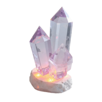 Enchanted luminous crystal formation glowing with soft pink light on a transparent background graphic resource png