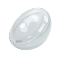 Glossy translucent white oval object with bright reflections transparent file for design png