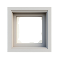 Minimalist black ink splash contained within a clean white square frame graphic element png