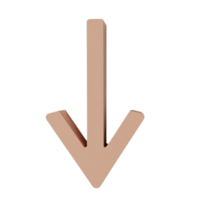 Modern 3D Down Arrow Graphic Element Pointing Direction Transparent png